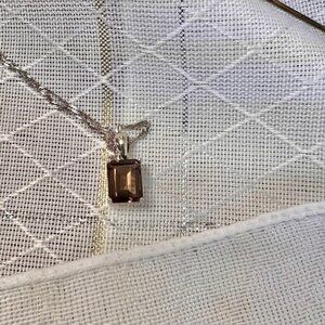 Smokey Quartz Pendant Necklace in Sterling Silver, Healing Jewelry, Quartz